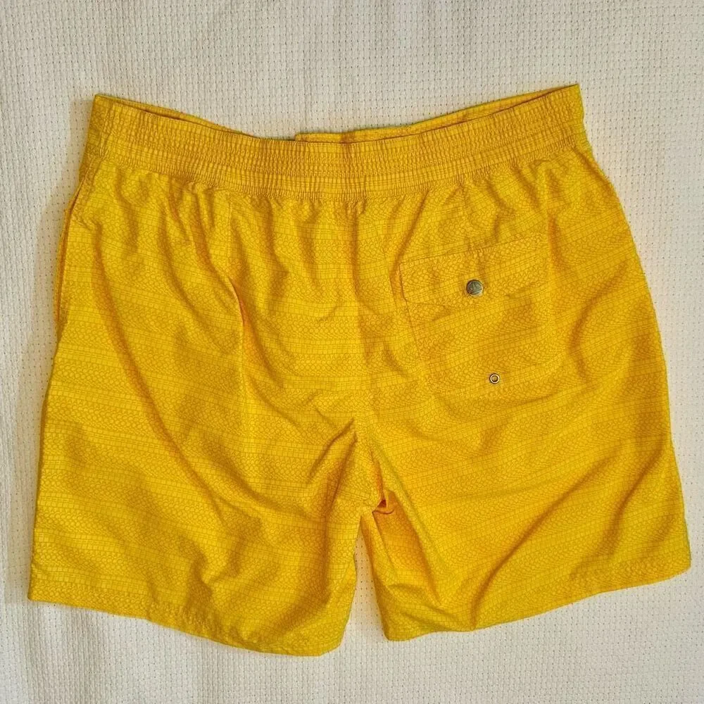 Lacoste Netted Yellow Men’s Board Swim Trunks Large - Picture 3 of 10
